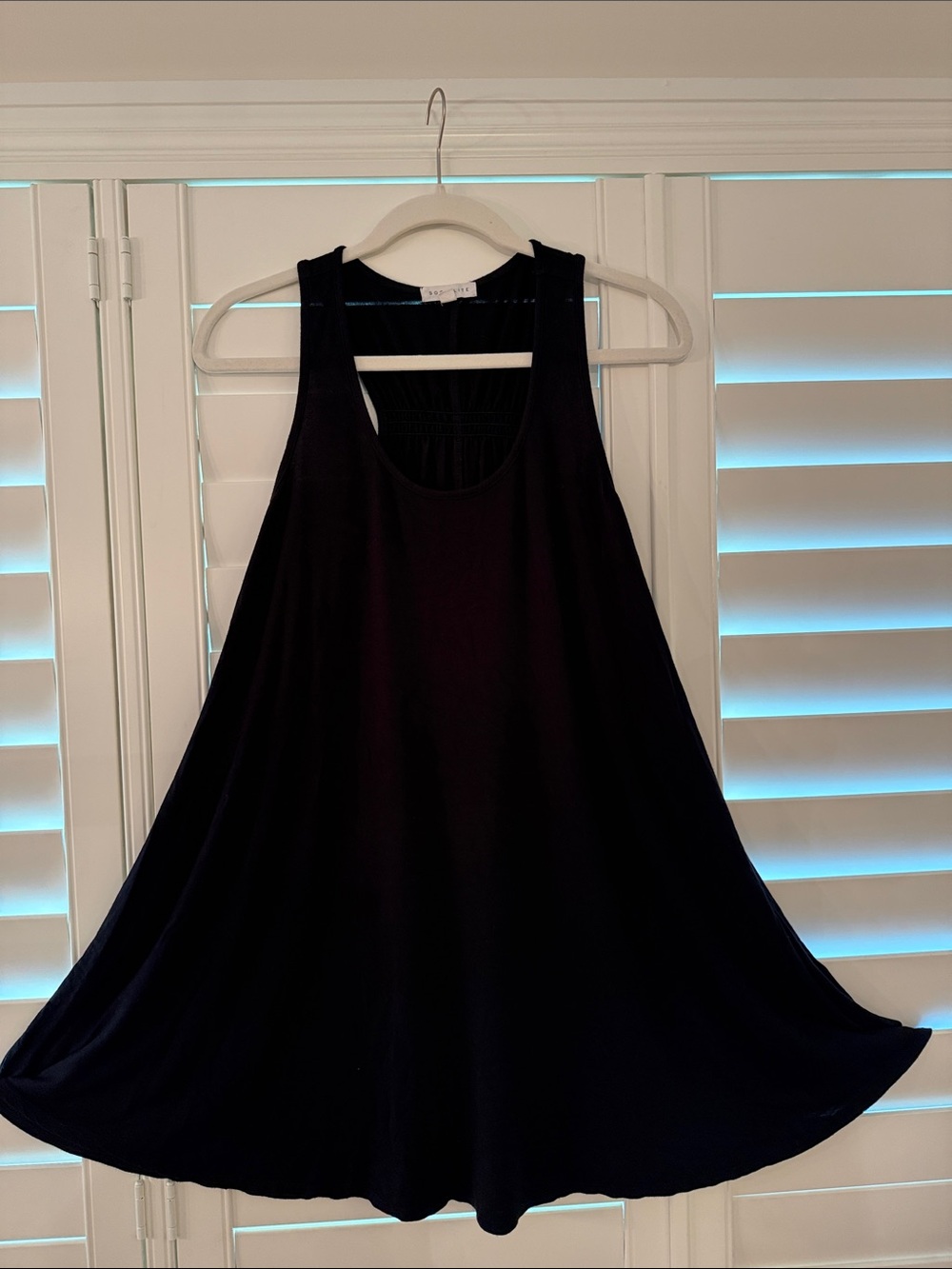 Socialite Black Flowy Racerback Tank Dress or Bathing suit Coverup